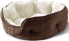 Small Pet Bed for Small Dogs and Cat, Extra Soft & Machine Washable with Anti-Slip & Water-Resistant Oxford Bottom, Brown, 20 Inches