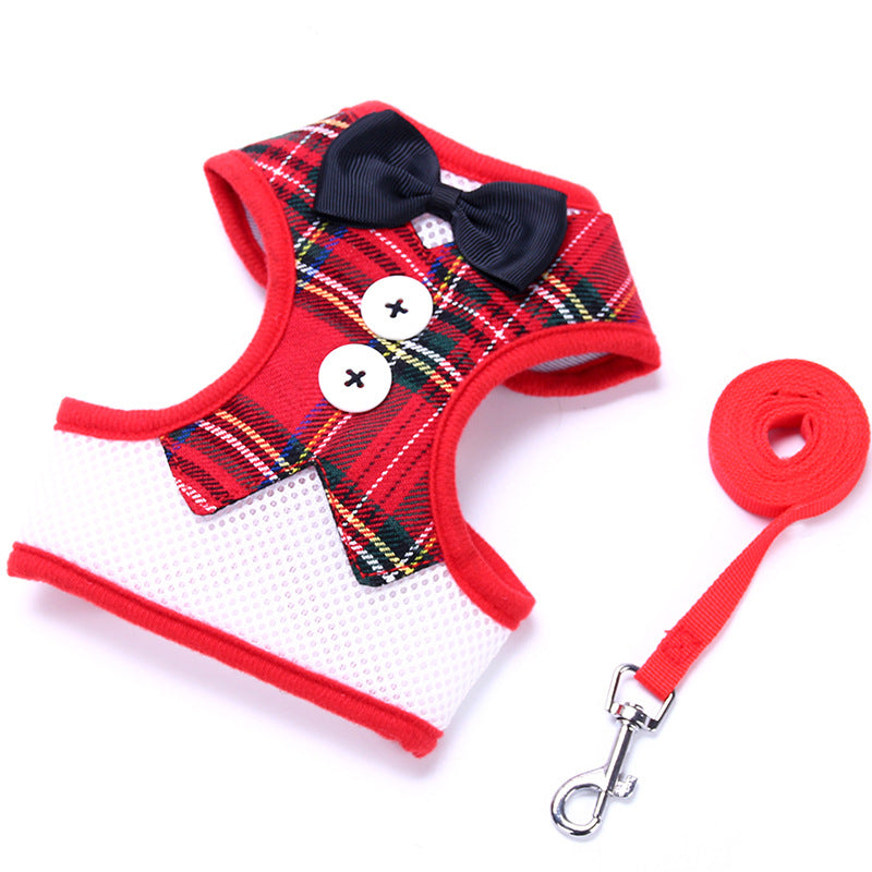 Teddy Vest-style Bow Tie Pet Leash