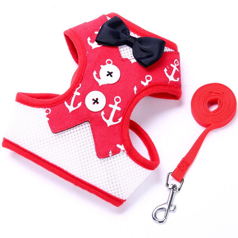 Teddy Vest-style Bow Tie Pet Leash