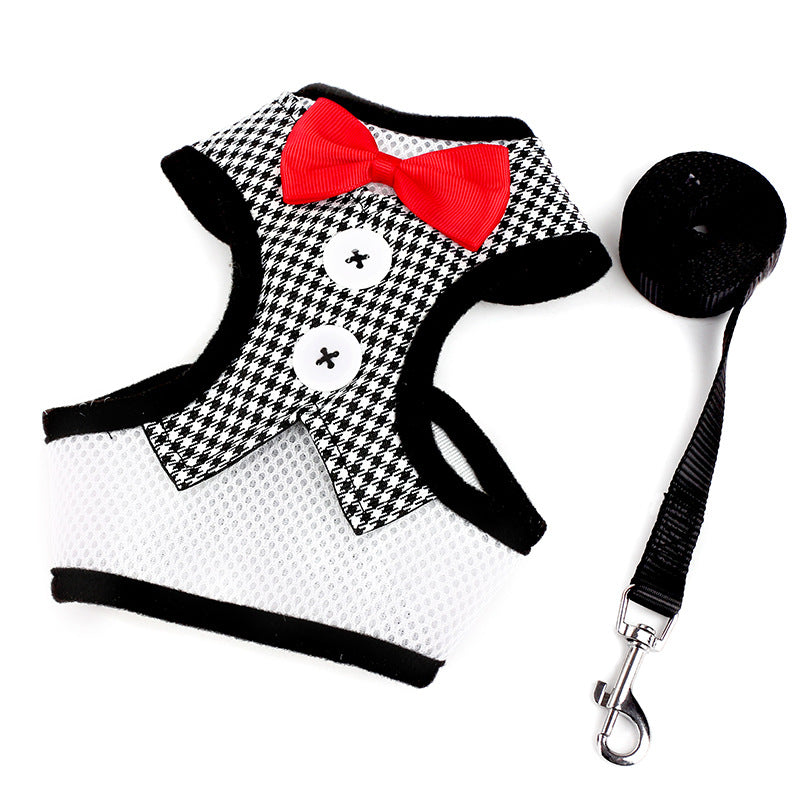 Teddy Vest-style Bow Tie Pet Leash