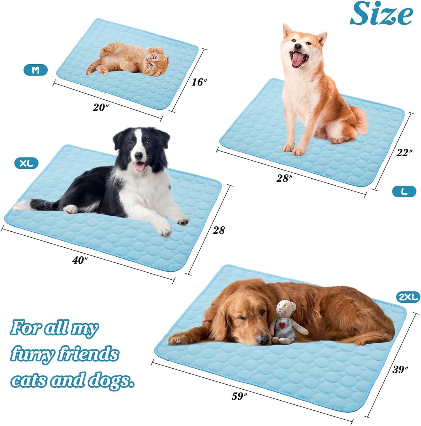 Dog Cooling Mat Self Cooling Blanket, Washable Pet Cooling Mat, 28X22Inch/70X55Cm