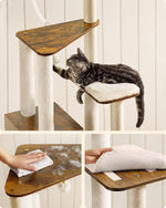 Woodywonders 65-Inch Modern Cat Tree, Multi-Level Condo with 5 Scratching Posts, & perch 