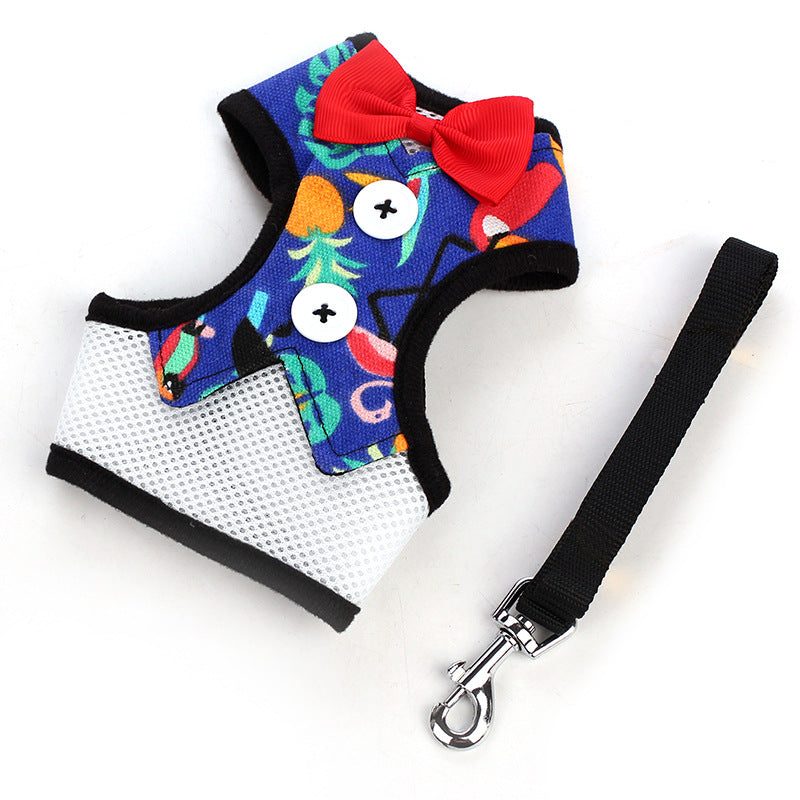 Teddy Vest-style Bow Tie Pet Leash