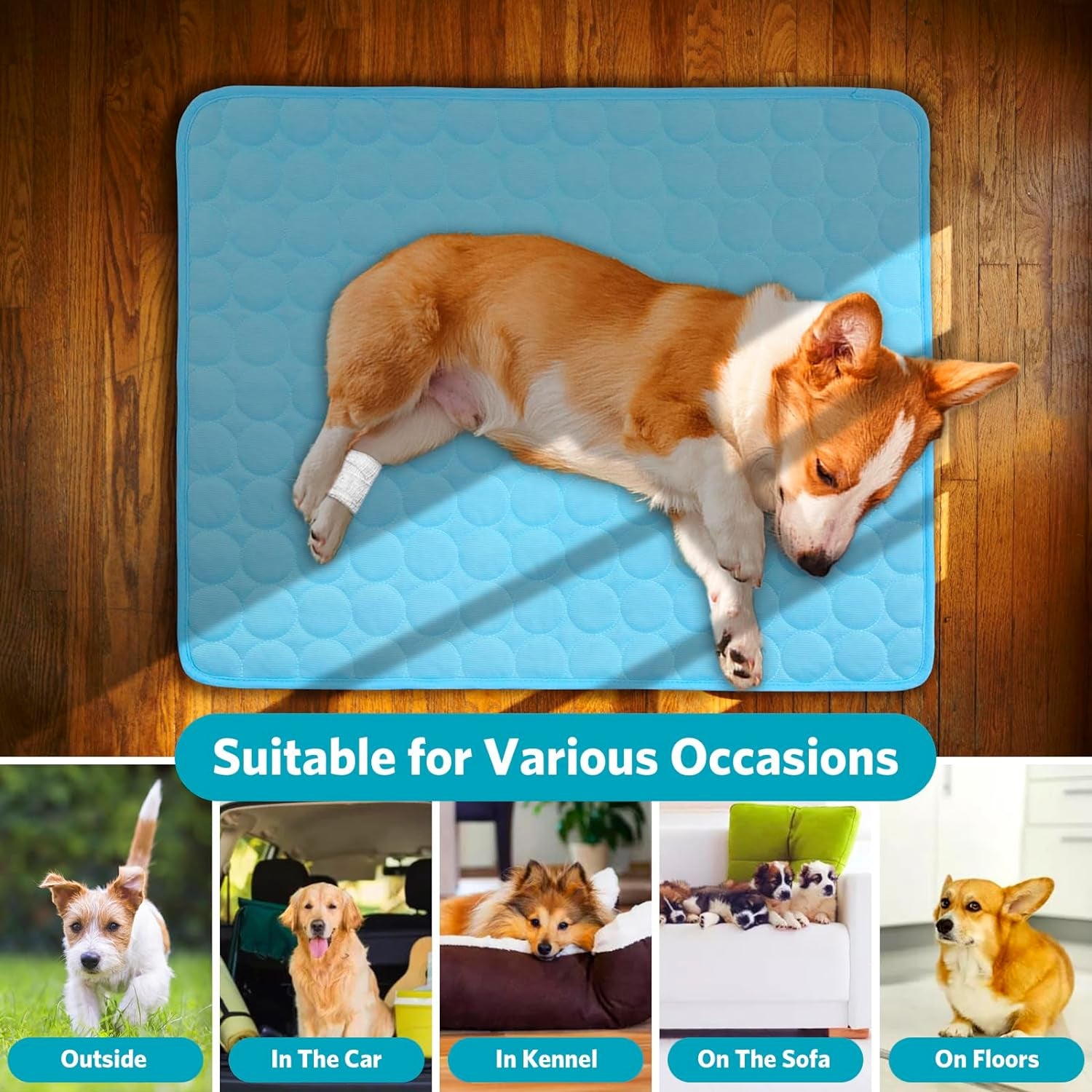 Dog Cooling Mat Self Cooling Blanket, Washable Pet Cooling Mat, 28X22Inch/70X55Cm