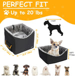 Elevated Dog Booster Car Seat Pet Travel Carrier With Adjustable Straps