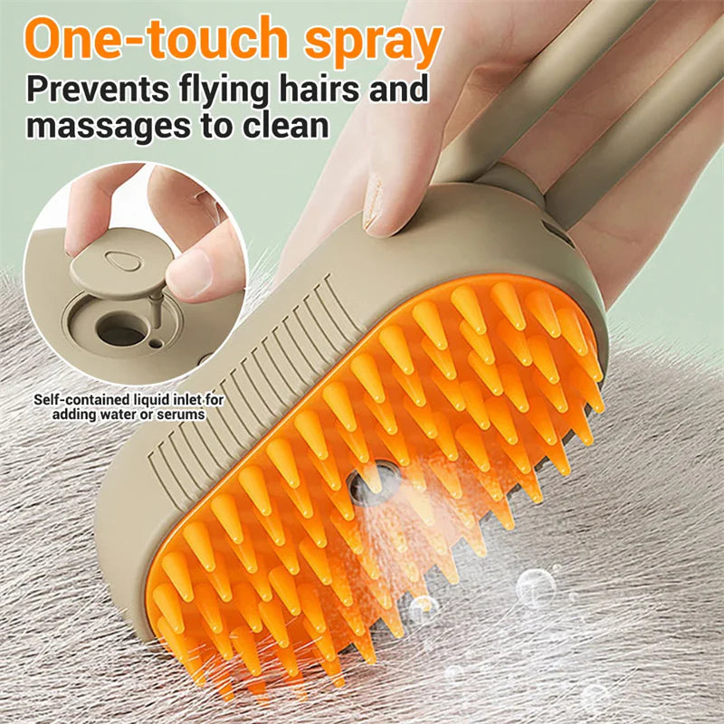 3 in 1 Electric Steam Spray Cat Hair Brushes for Massage Grooming