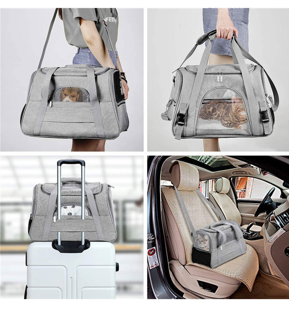 Pet Carrier Breathable Airline Approved Transport Carrying For Small Cat & Dogs