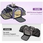 Pet Travel Bag Airline Approved Expandable Foldable 3 Doors 2 Reflective Tapes