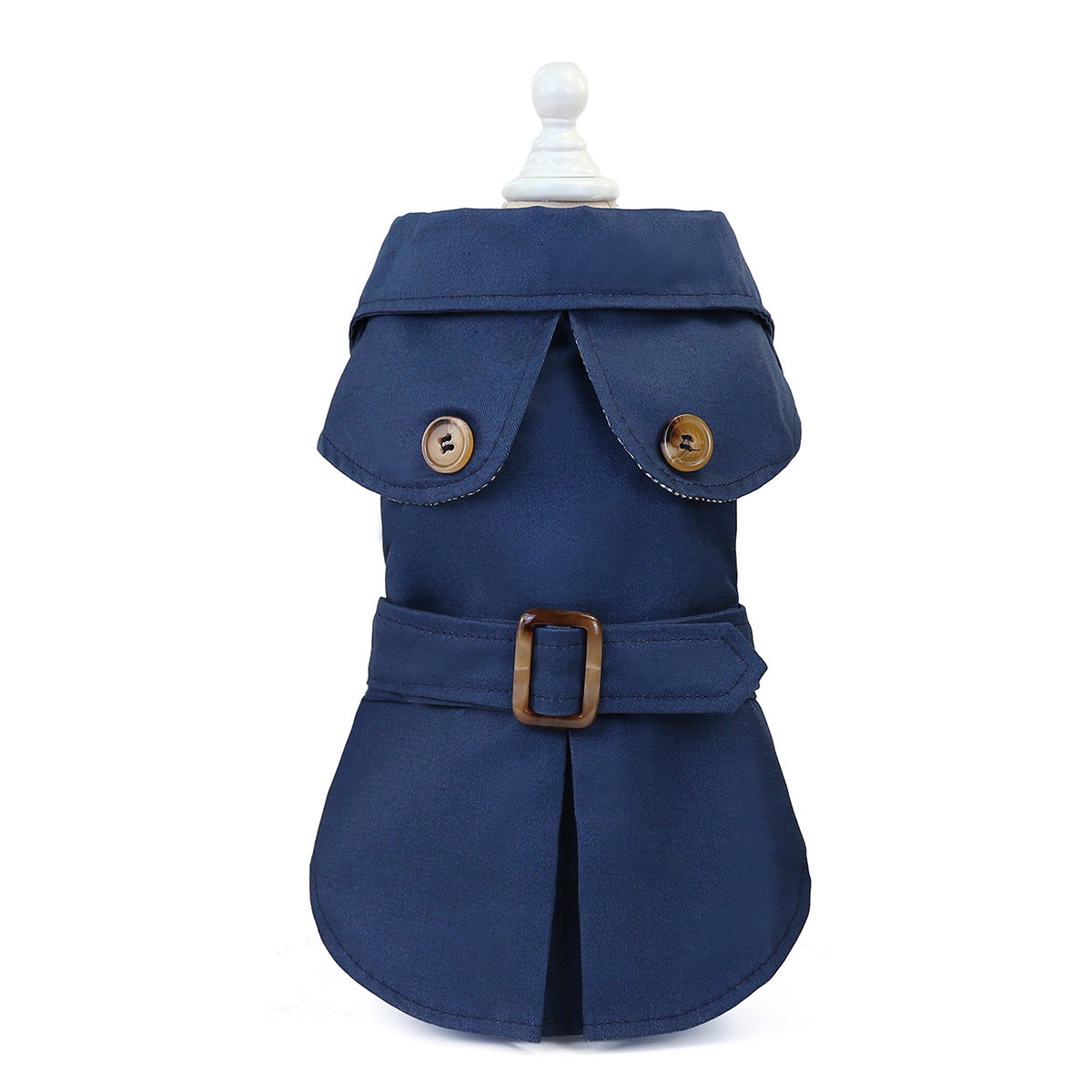 Stylish Detective Dog Coat With Belt Buckle