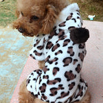 Leopard Hoodie Jumpsuit Doggy Pajamas Outwear