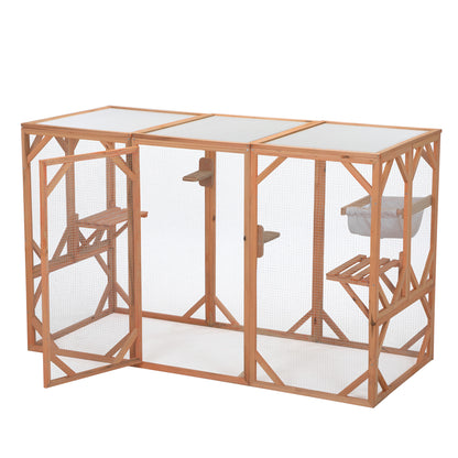 Large Cat Cage, Wooden Cat Catio Enclosure, Indoor and Outdoor Pet Playpen