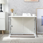 Elegant Wooden White Dog Cage