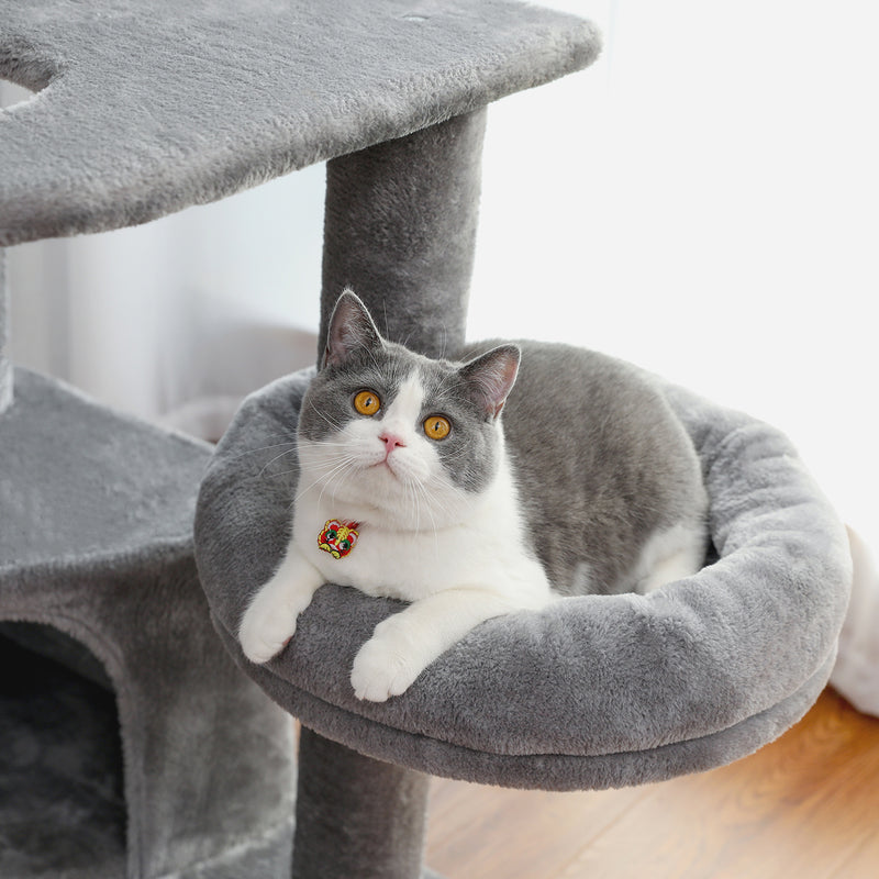 Multi-Functional Large Cat Tree with Super Large Condo, Spacious Top Perch, Sisal Scratching Post and Cat Interactive Toy For Big and Fat Cats