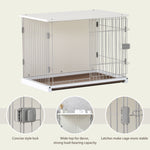 Elegant Wooden White Dog Cage