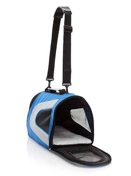 Zippered Sporty Mesh Pet Carrier - Blue