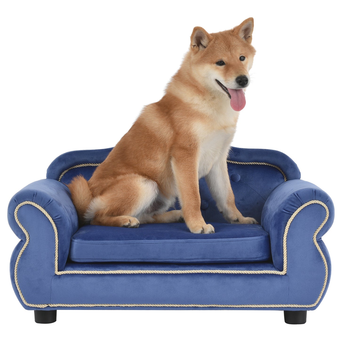 Pet Velvet Sofa With Wooden Frame