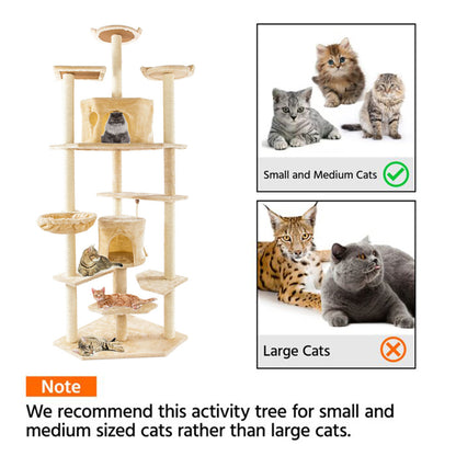 80" Solid Cute Sisal Rope Plush Cat Climb Tree Cat Tower