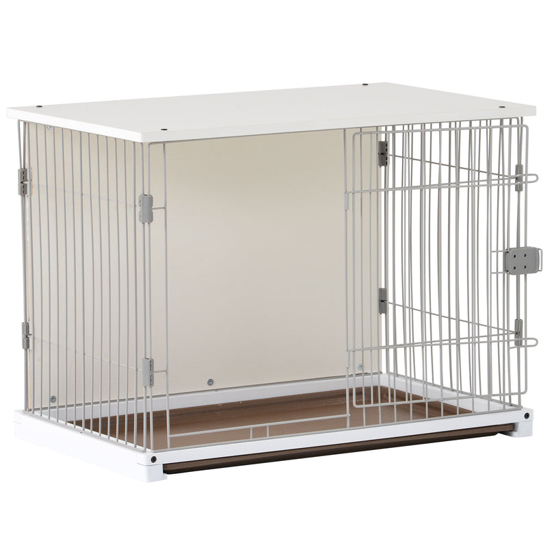 Elegant Wooden White Dog Cage