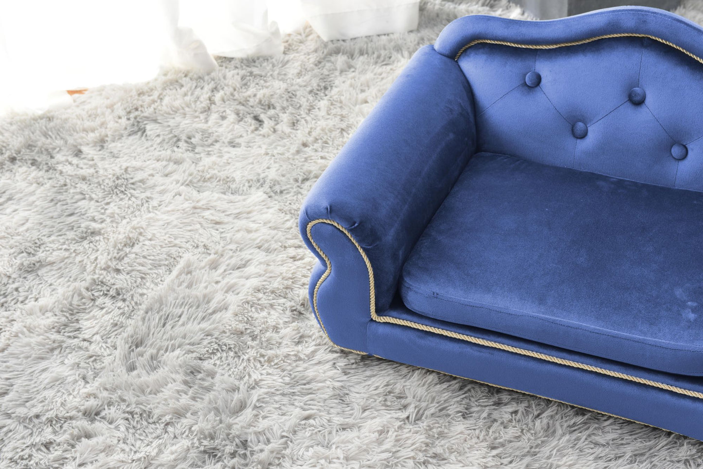 Pet Velvet Sofa With Wooden Frame