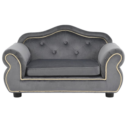 Pet Velvet Sofa With Wooden Frame