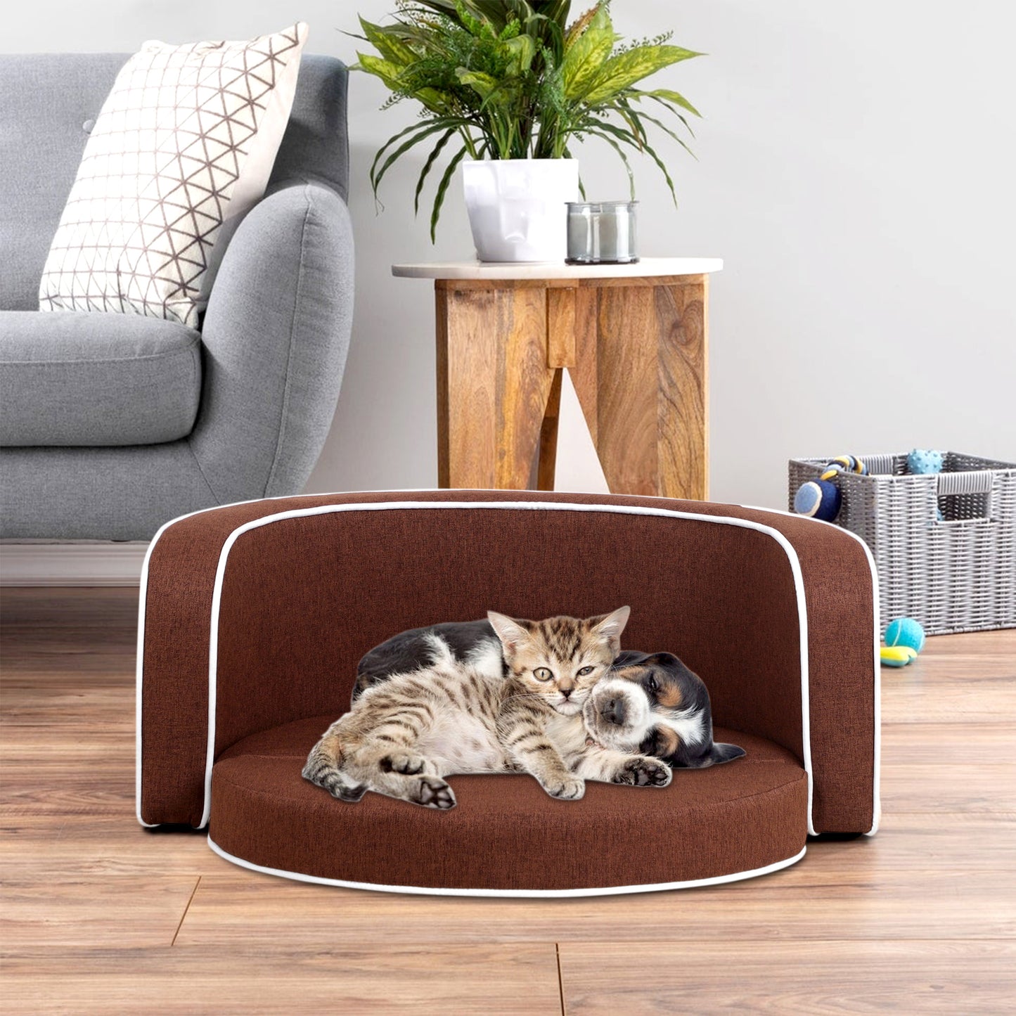 Round Pet Sofa with Cushion