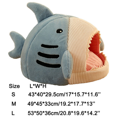 Shark Cat House Cute Pet Sleeping Bed