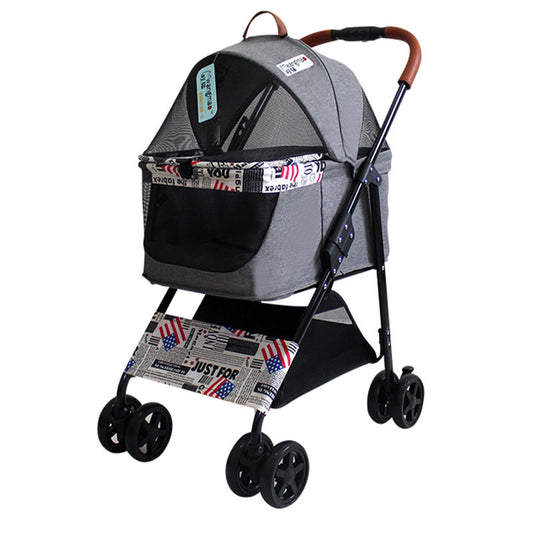 Portable Pet Stroller Cat Trolley, Dog Travel Cart