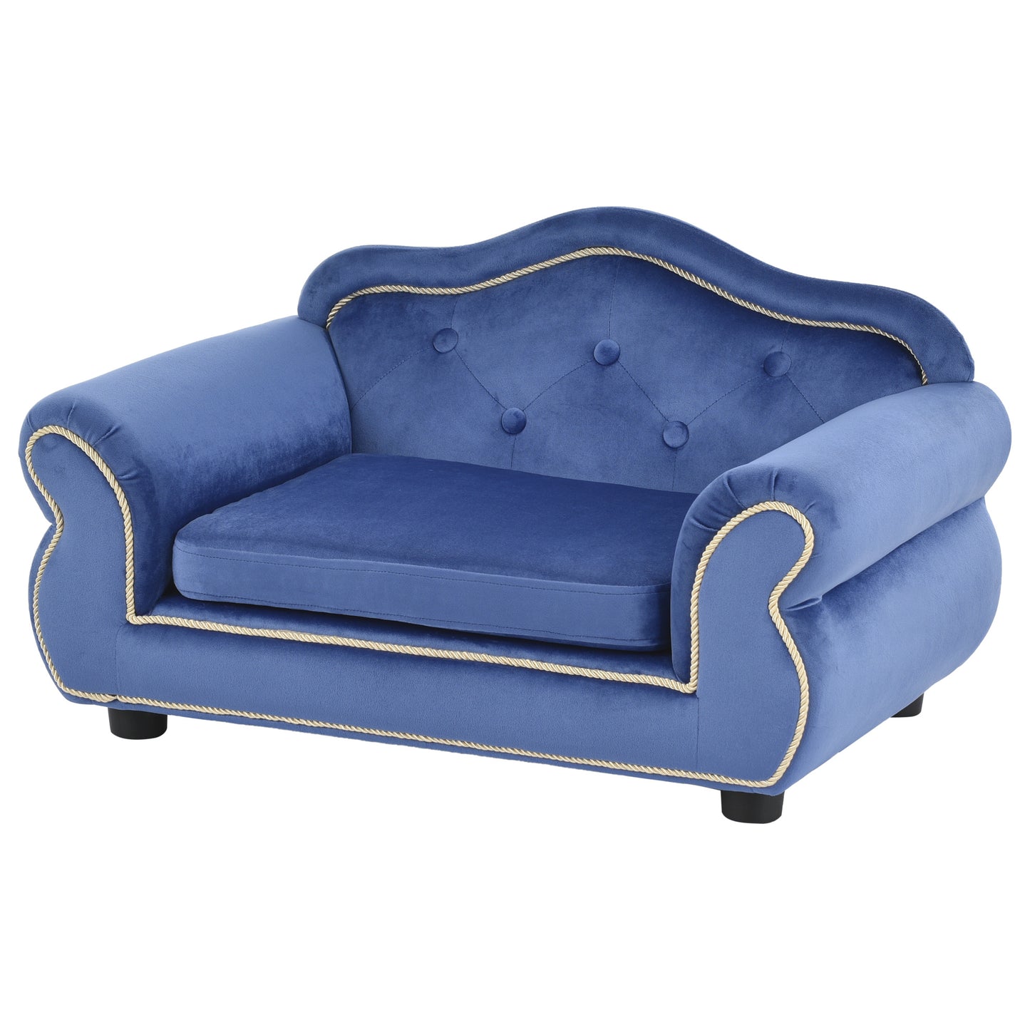 Pet Velvet Sofa With Wooden Frame