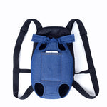 Denim Pet Dog Backpack Outdoor Travel Dog Cat