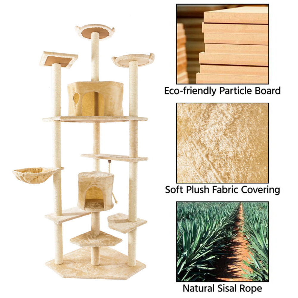 80" Solid Cute Sisal Rope Plush Cat Climb Tree Cat Tower