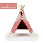 Pet Teepee Portable Folding Tent with Thick Cushion