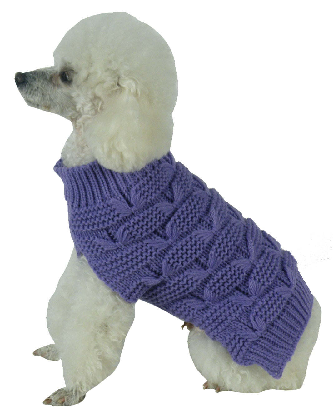 Butterfly Stitched Heavy Cable Knitted Fashion Turtle Neck Dog Sweater