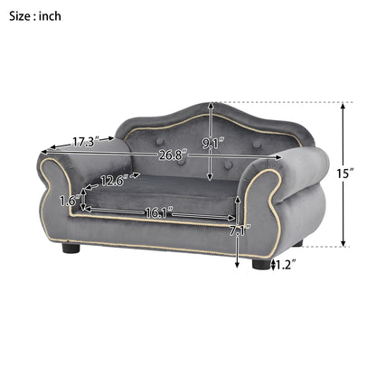 27" Pet Sofa With Cushion