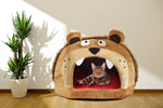 Roar Bear Plush Fleece Pet Bed