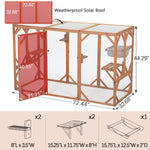 Large Cat Cage, Wooden Cat Catio Enclosure, Indoor and Outdoor Pet Playpen