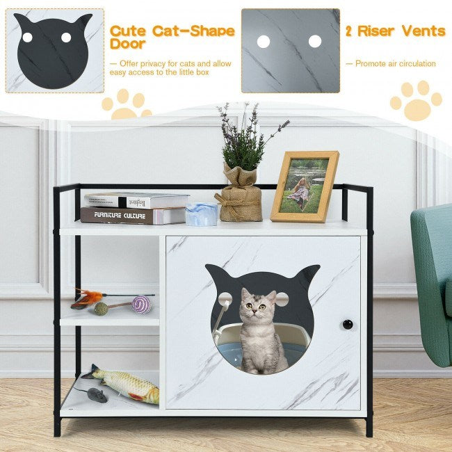 The 2-in-1 Hidden Cat Washroom And Side Table Furniture Cabinet