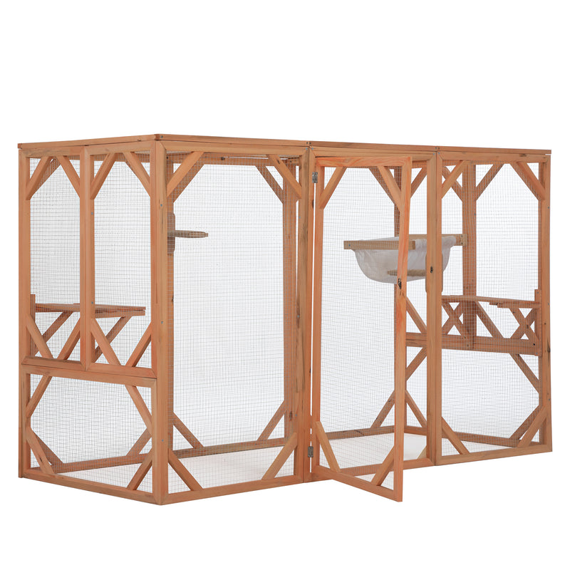 Large Cat Cage, Wooden Cat Catio Enclosure, Indoor and Outdoor Pet Playpen