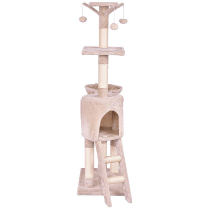 Pet Play Condo Scratching Posts Ladder For Cat Play Tree 56"