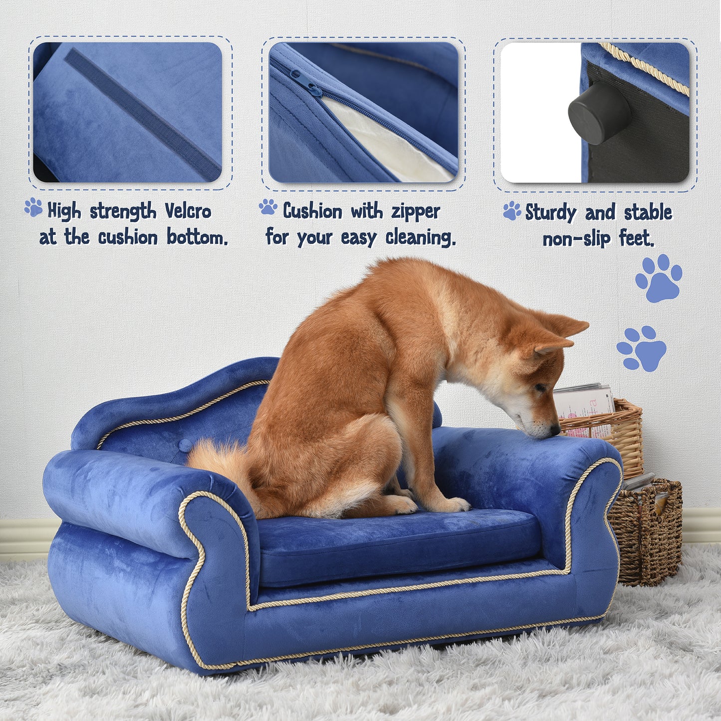 27" Pet Sofa With Cushion