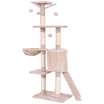 Pet Play Condo Scratching Posts Ladder For Cat Play Tree 56"