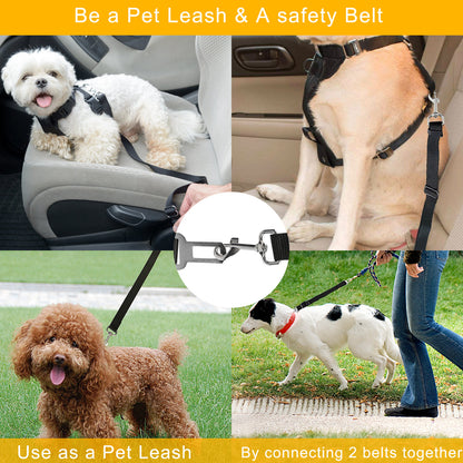 Pet Dog Car Seat Belt Leash Adjustable 2pc