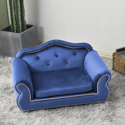 Pet Velvet Sofa With Wooden Frame