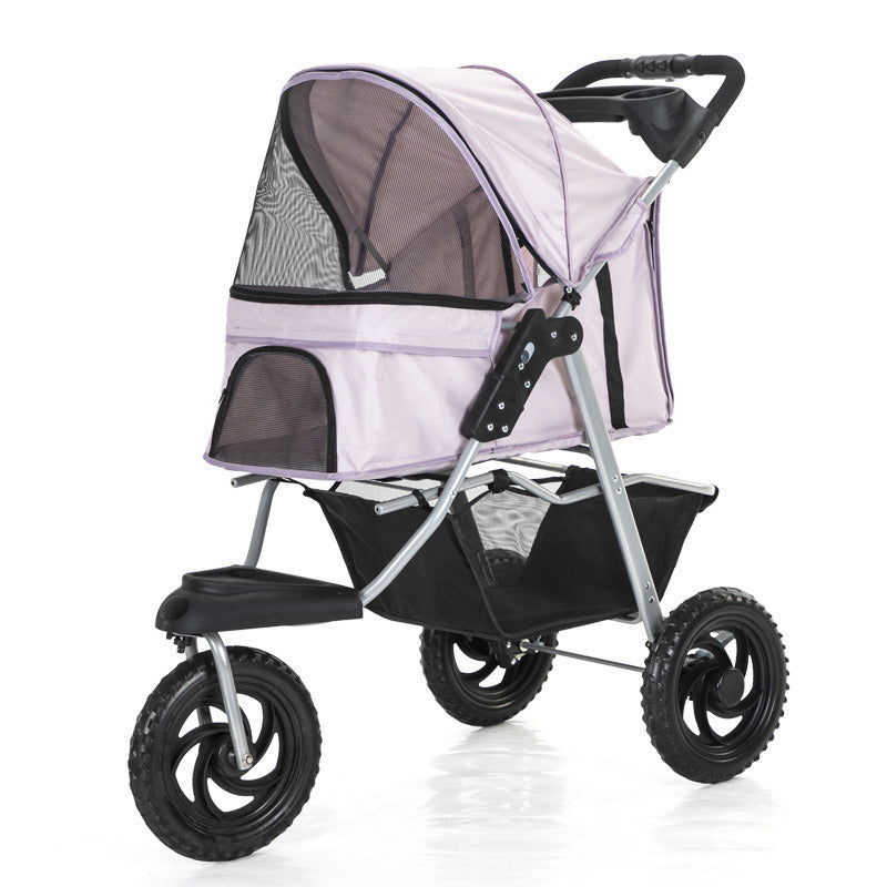 Three Wheel Folding Pet Stroller Dog Jogger