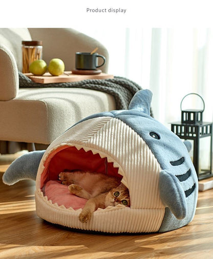 Shark Cat House Cute Pet Sleeping Bed