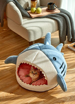 Shark Cat House Cute Pet Sleeping Bed