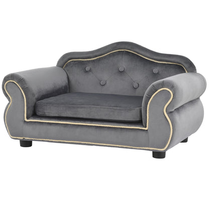 Pet Velvet Sofa With Wooden Frame