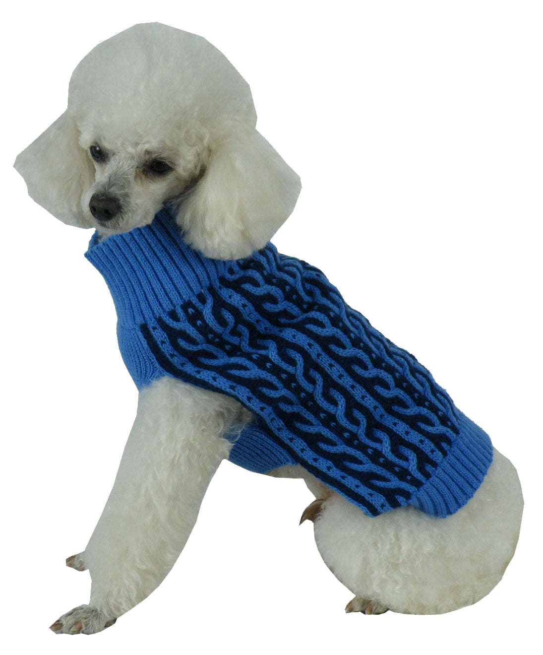 Harmonious Dual Color Weaved Heavy Cable Knitted Fashion Designer Dog Sweater