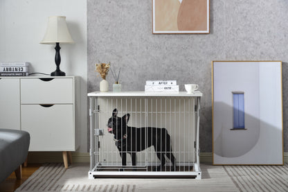 Elegant Wooden White Dog Cage