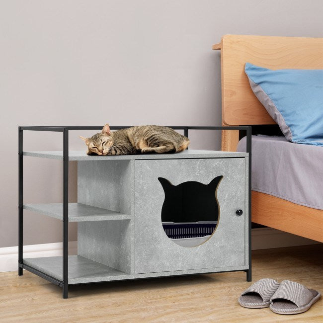 The 2-in-1 Hidden Cat Washroom And Side Table Furniture Cabinet