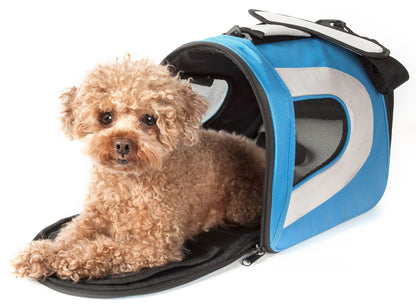 Zippered Sporty Mesh Pet Carrier - Blue